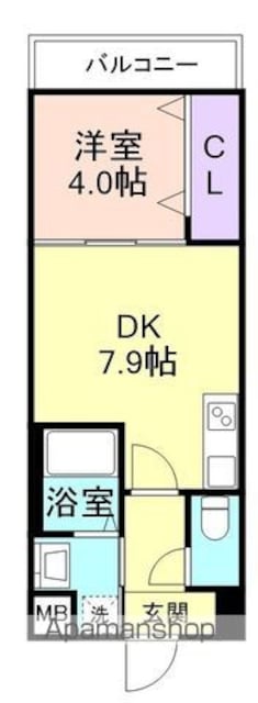 和歌山県和歌山市友田町５丁目[1DK/30m2]の間取図