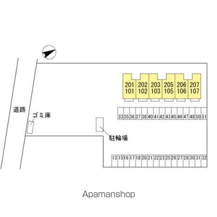 アイビハイツ　Ｃ棟[2LDK/50.61m2]の配置図