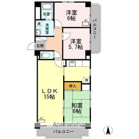 メゾン第五初島の間取り写真