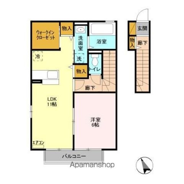 茨城県水戸市見川１丁目[1LDK/47.77m2]の間取図
