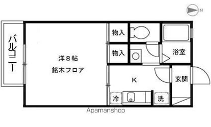長野県長野市篠ノ井御幣川[1K/26.93m2]の間取図