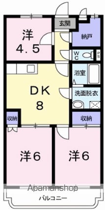 東京都昭島市郷地町２丁目[3SDK/56m2]の間取図