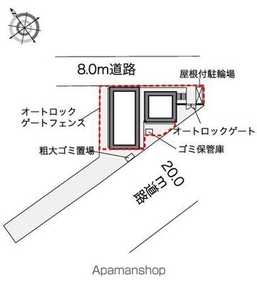 東京都練馬区旭町２丁目[1K/20.81m2]の配置図