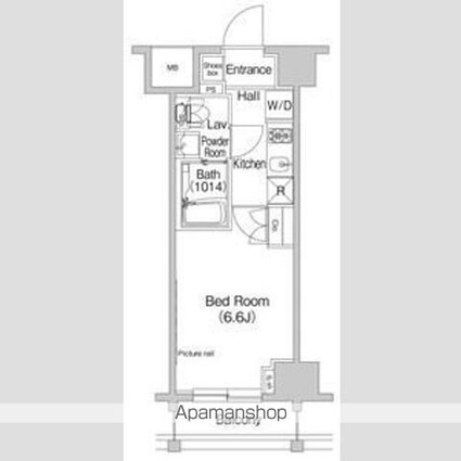 プラウドフラット富士見台[1K/21.54m2]の間取図