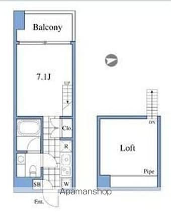 ＲＩＺ高輪[1K/23.1m2]の間取図
