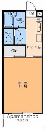 ｃａｓａ　ｆｏｎｔｅ　カーサフォンテ[1K/25.92m2]の間取図
