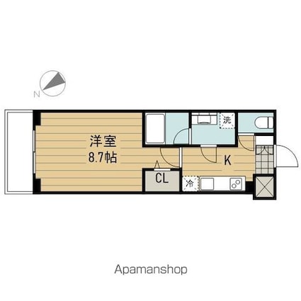 東京都杉並区和泉２丁目[1K/25.81m2]の間取図