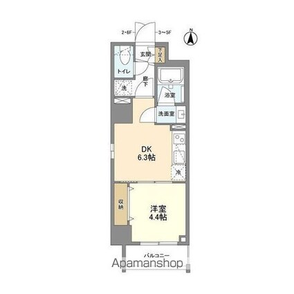 ウェルスクエア錦糸町ＳＯＵＴＨ[1DK/28.88m2]の間取図