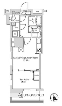東京都中野区白鷺１丁目[2LDK/38.11m2]の間取図