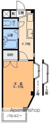 ガーデンコーポ清水[1K/21.45m2]の間取図