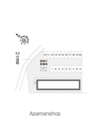 レオパレスみらい[1K/23.18m2]の配置図