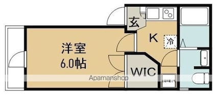 東京都杉並区阿佐谷南３丁目[1K/21.52m2]の間取図