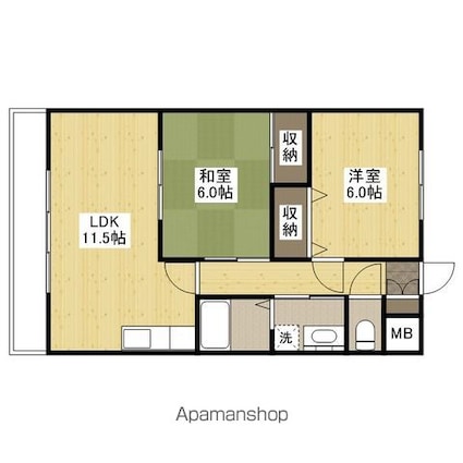 鷹取プレイス[2LDK/50.81m2]の間取図