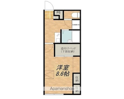 レオパレスサンライズ[1K/23.18m2]の間取図