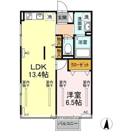 ＤーⅡ[2DK/45.26m2]の間取図
