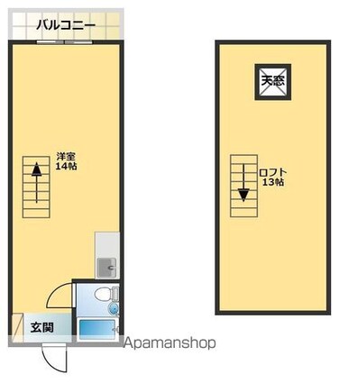 ロックバレー大野[1R/24.16m2]の間取図