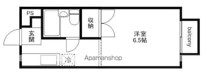 ピア長等山[1K/21m2]の間取図