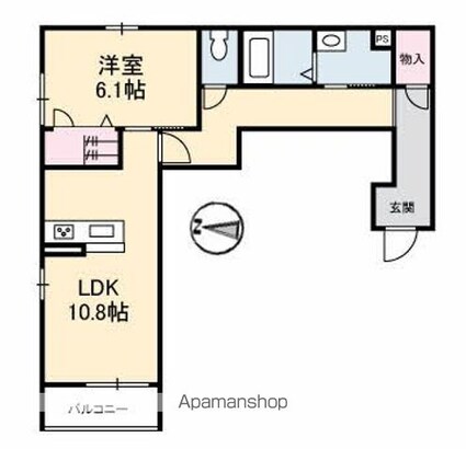 グランベレオ今津[1LDK/50.68m2]の間取図