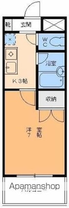 フェニックス南江戸[1K/23.87m2]の間取図
