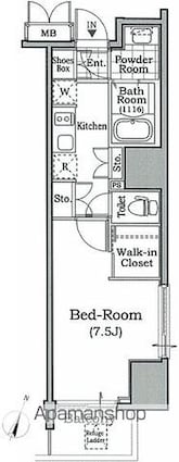 レジディア文京本駒込[1K/29.34m2]の間取図
