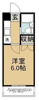 ベルシティ苦竹[1K/15.84m2]の間取図