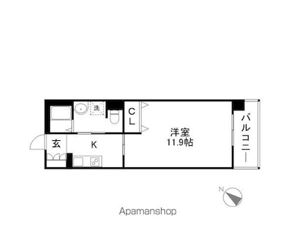 ヴィア夢木香　近江八幡Ⅰ[1K/36.1m2]の間取図