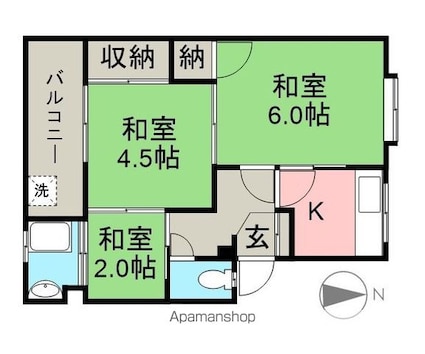 東雲マンション[2K/40.75m2]の間取図