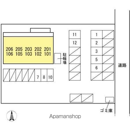 コンフォート玉名[1K/26.71m2]の配置図