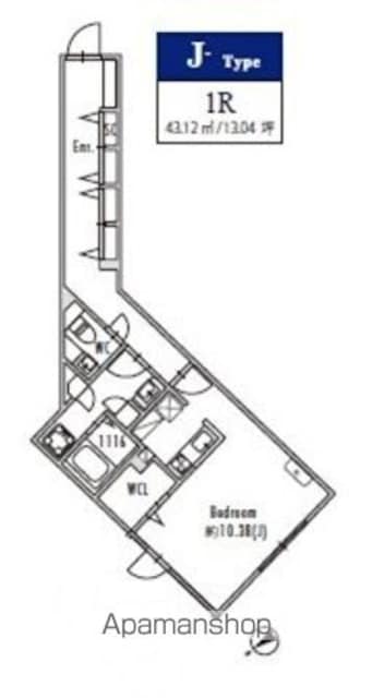 ＧＲＡＮＰＡＳＥＯ下北沢[1R/43.12m2]の間取図