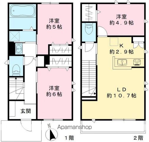 山手線 大崎駅 徒歩10分 2階建 築1027年の間取り写真