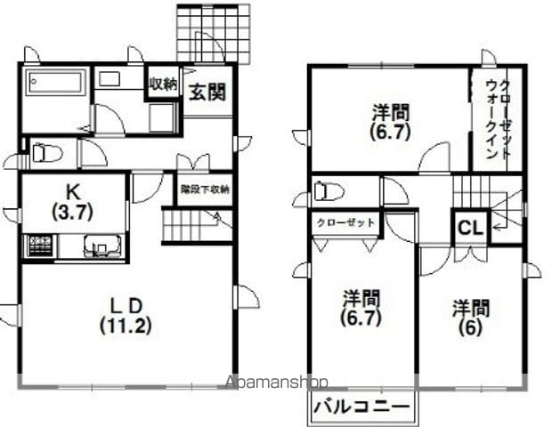 遠州鉄道 助信駅 徒歩30分 2階建 築11年の間取り写真