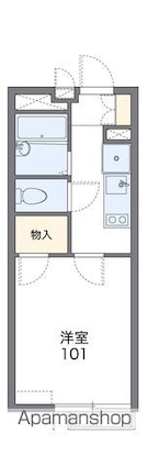 レオパレスミツホ第３ビル[1K/19.05m2]の間取図