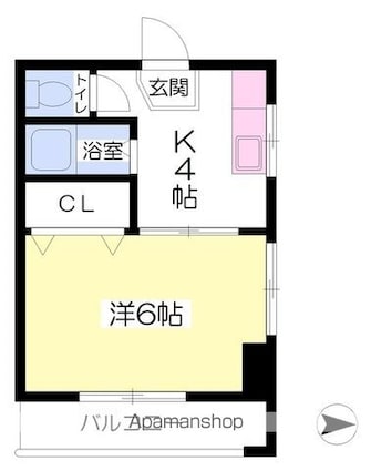 光玉ビル[1K/24.25m2]の間取図