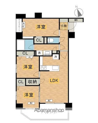 ＶＩＴＡ八王子[3LDK/62.71m2]の間取図
