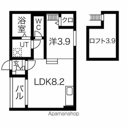 モメンタム志賀本通[1LDK/30.41m2]の間取図