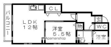 グランドカーサ枇杷島[1LDK/43.1m2]の間取図