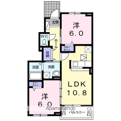 スパーブＡ[2LDK/53.81m2]の間取図
