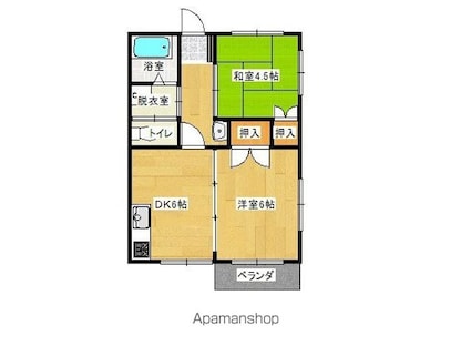 大泉シティハウス[2DK/38.54m2]の間取図