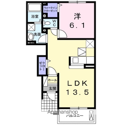 メゾン・ラ・ボヌールⅨ[1LDK/44.75m2]の間取図