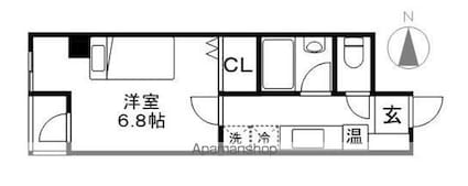 長野県長野市中御所１丁目[1K/22m2]の間取図
