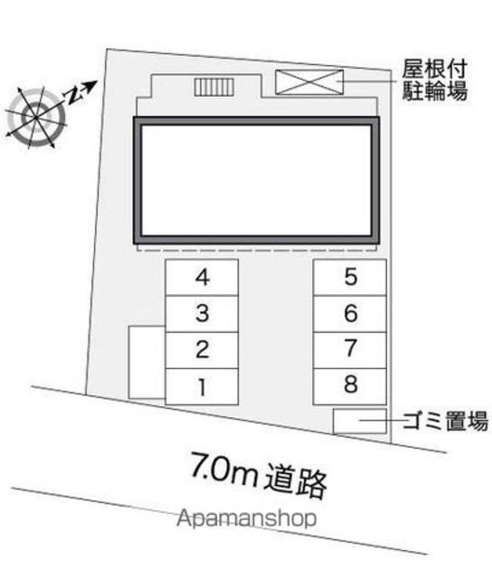 レオパレスアクエリウス[1K/22.35m2]の配置図