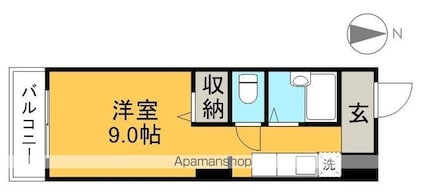 マーガレットパレス[1R/21.28m2]の間取図