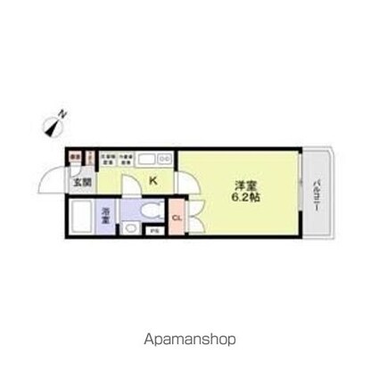 ＶＩＳＴＡ　ＡＳＡＧＡＹＡ．Ｎ[1K/20.07m2]の間取図