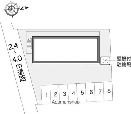 レオパレス太陽[1K/23.18m2]の配置図