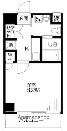 東京都世田谷区北沢１丁目[1K/26.56m2]の間取図