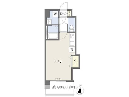 Ｍａｙｆａｉｒ　ＴＡＫＡＳＡＧＯ　ｓｑｕａｒｅ[1R/25.03m2]の間取図