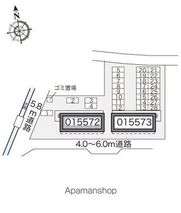 レオパレスコンフォール石橋Ａ[1K/23.18m2]の配置図