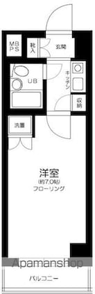 グローリア初穂桜台Ⅱ[1K/19.17m2]の間取図