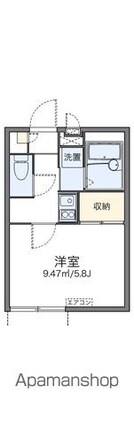 レオパレスメンターズハウス[1K/19.87m2]の間取図