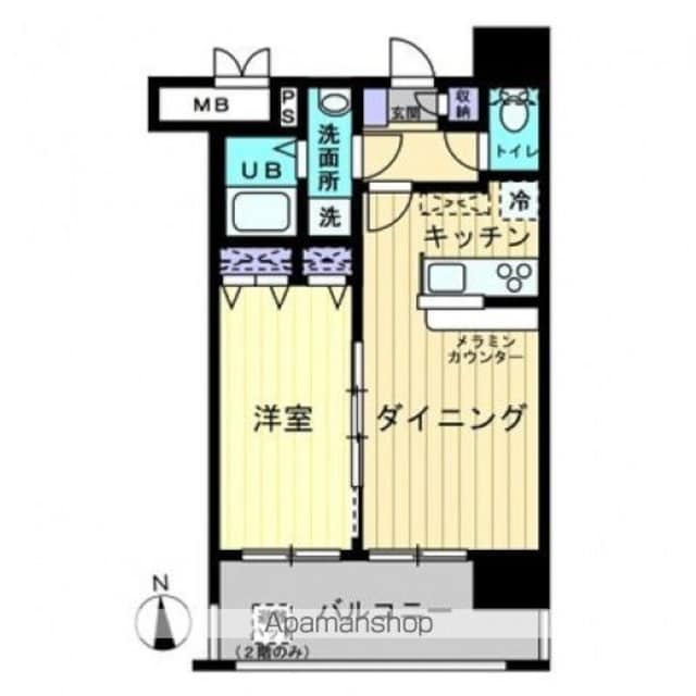 コンティニューム宇品[1LDK/40m2]の間取図